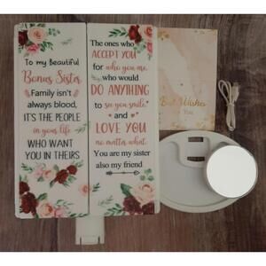 NEW Sister-In-Law Gift Lighted Tri-Fold Vanity Makeup Mirror w Gift Box